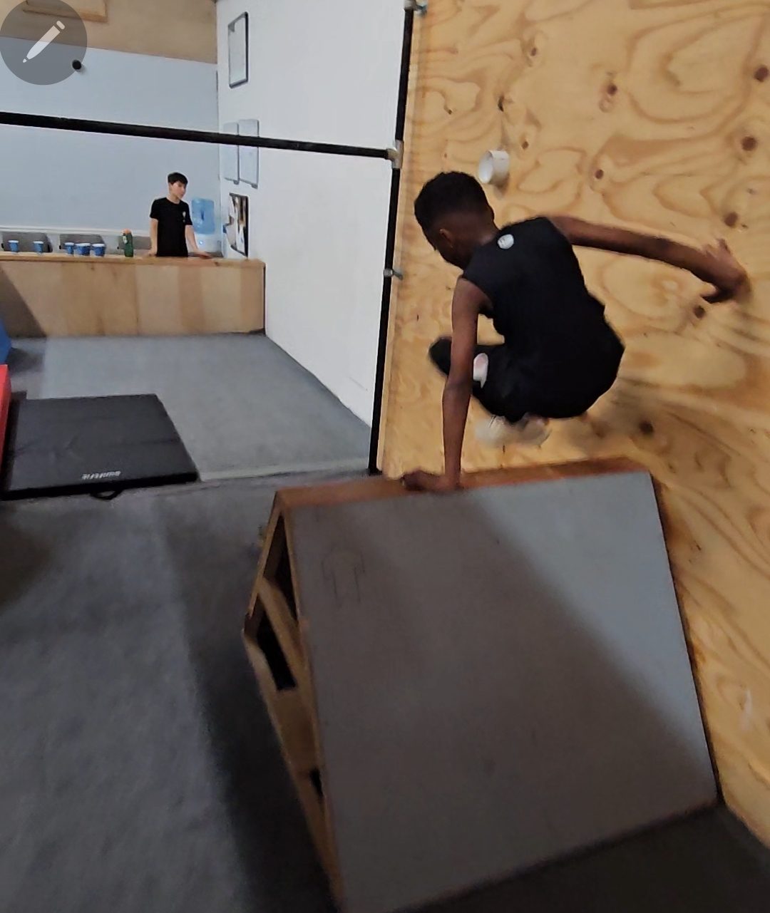 Training at Level Up Parkour Academy